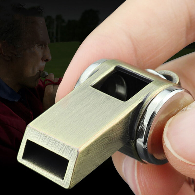 Gold Key Whistle com construção metálica, fácil de transportar e durável Survival Whistle, leve conveniente