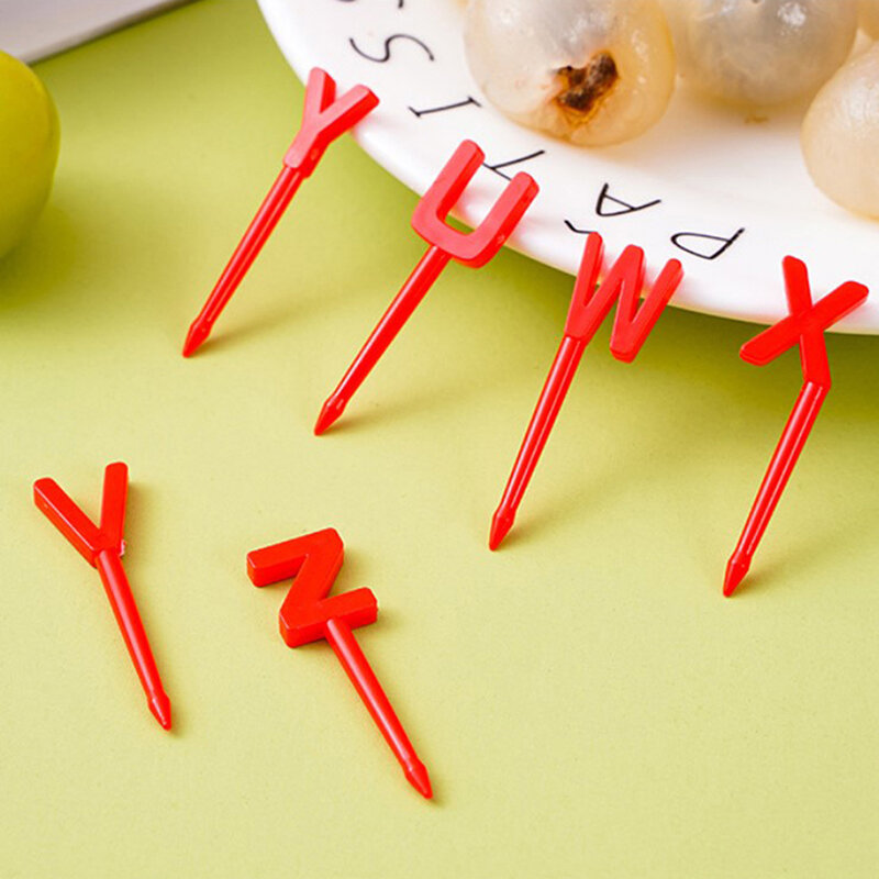 Household 26 letters fruit fork creative children's animal cute fruit fork set lunch sign