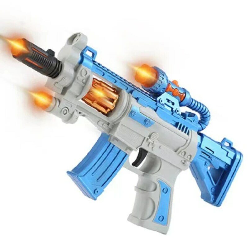Pistola de juguete giratoria LED con efecto de sonido para niños, juguete con luz giratoria sin disparo, revista giratoria, utilería de juego de rol de policía, regalo de cumpleaños