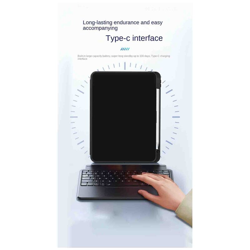 1 buah Keyboard Tablet, tanpa kabel Bluetooth sarung Keyboard 10.2 10.9 11 inci untuk Ipad