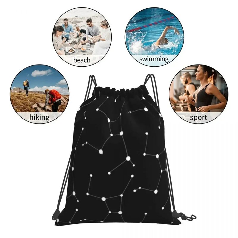 Virgo Constellation Backpacks Fashion Portable Drawstring Bags Drawstring Bundle Pocket Sundries Bag Book Bags For Man Woman