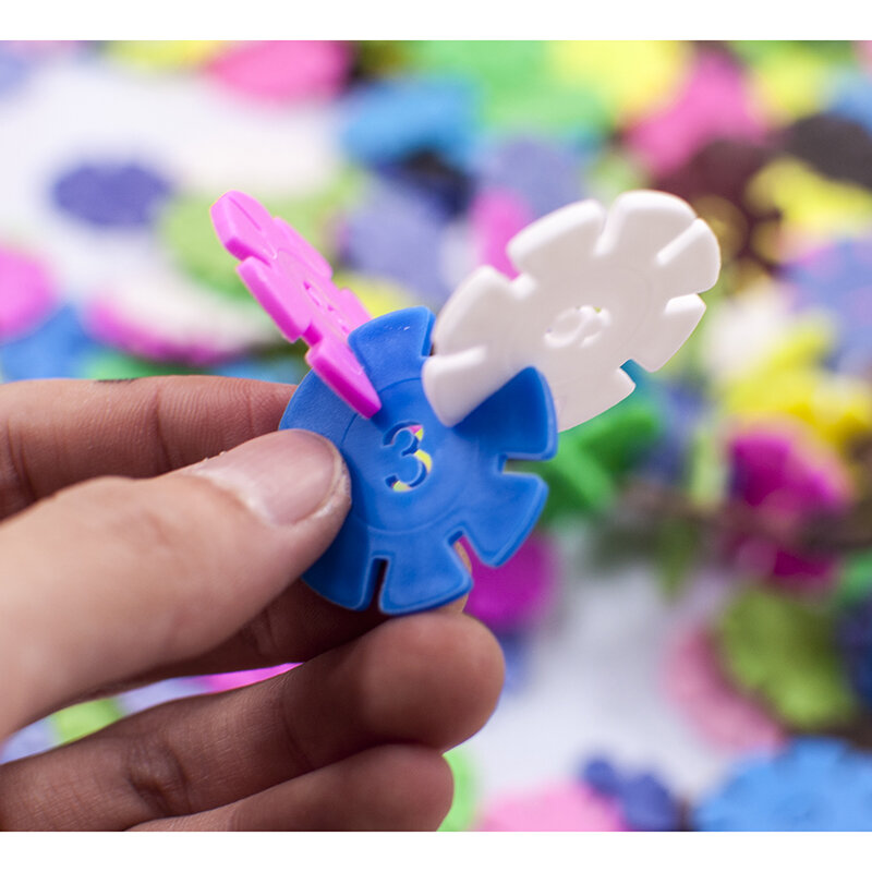 Bausteine 1200 stücke Kunststoff Schneeflocke Blöcke Pädagogisches Spielzeug für Kinder 3D Puzzles Bau Baby Spiel Spielzeug Kinder