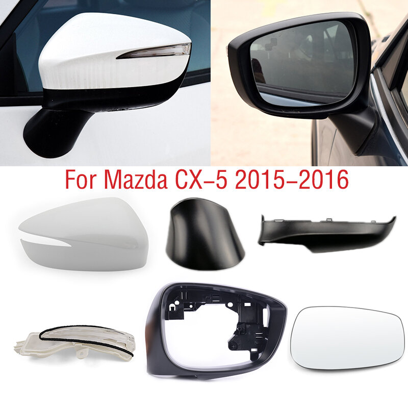 Marco de espejo lateral de coche, cubierta de Base inferior, luz de señal de giro, cristal de lente para Mazda CX-5 CX5 2015 2016