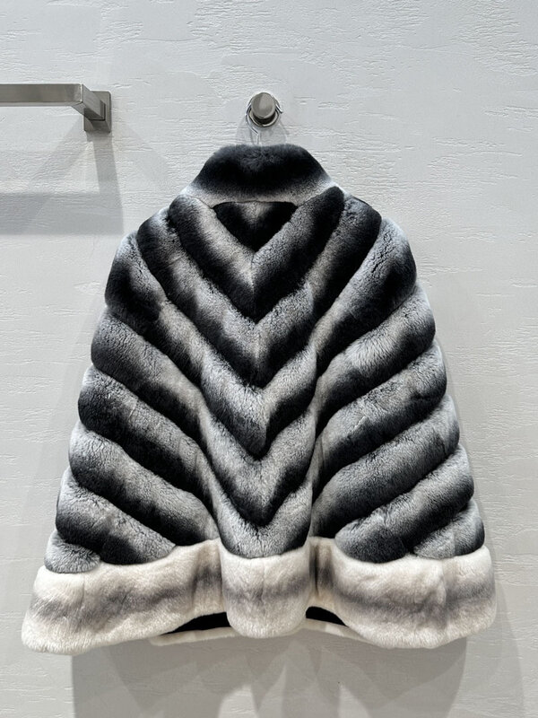 Casaco de pele com decote em v curto, casaco quente e confortável, cabo solto, novo, inverno, 2023, 2023
