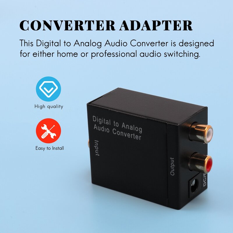 Digitaal Optisch Coaxiaal Toslink Signaal Naar Analoge Audio Converter Adapter Rca Sv
