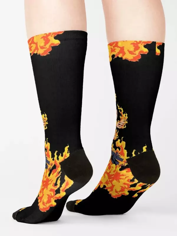Portgas D. Meias Ace Pixel Art para mulheres, moda japonesa, profissional de corrida, meias Happy Boy, meias femininas