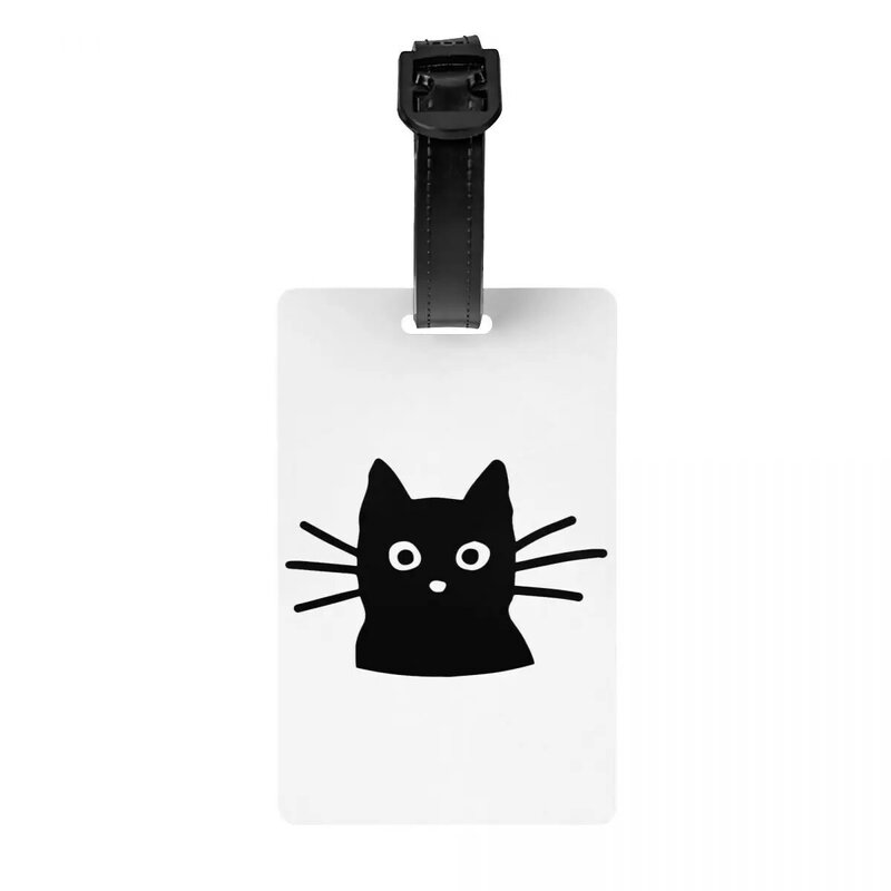Cute Black Cat Luggage Tags for Suitcases Funny Baggage Tags Privacy Cover Name ID Card