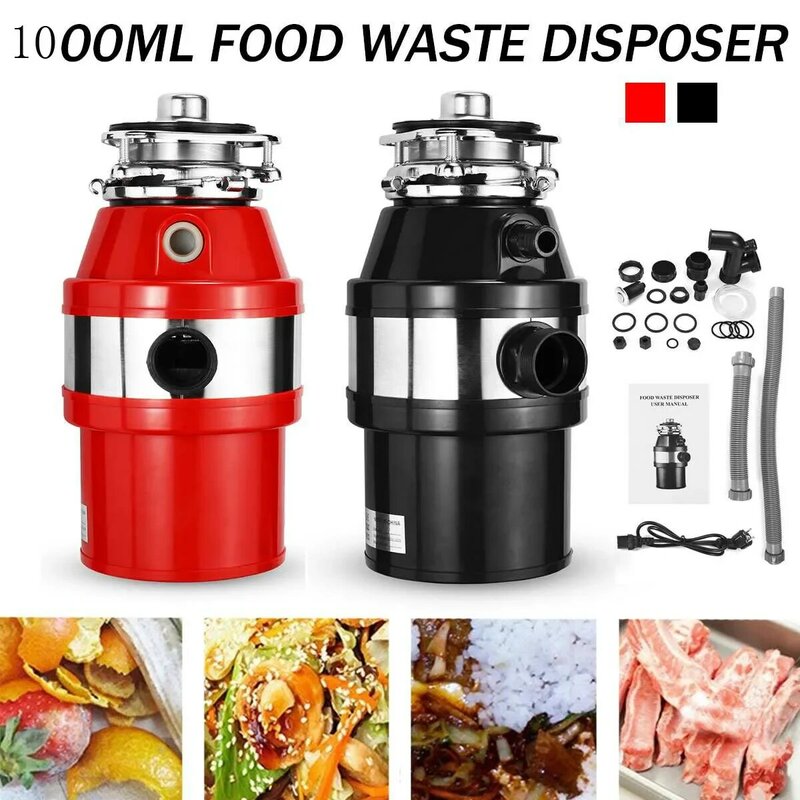 Broyeur de déchets alimentaires en acier inoxydable, broyeur alimentaire super convertissant, lame de broyeur, 370W