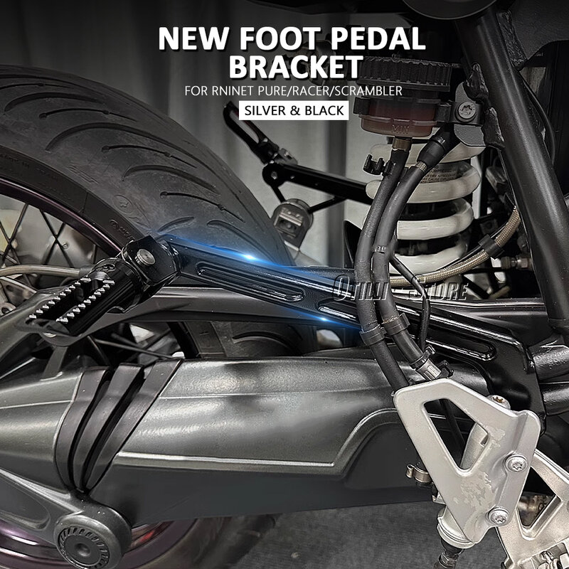 Pijakan kaki sepeda motor pasak kaki penumpang belakang braket Pedal sandaran kaki aluminium untuk BMW RnineT RNINET R nineT NINET R9T 2014-