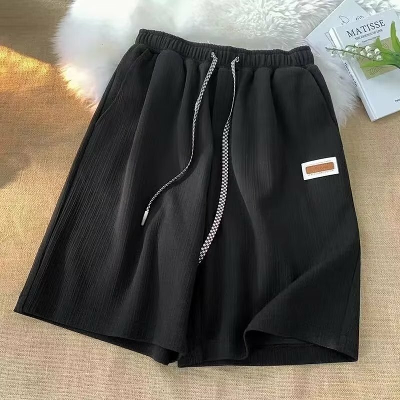 2024 Cool Summer New Men Casual Shorts Trend Brand Men Solid Color Fashion Korean Style Running Shorts Drawstring Shorts Male