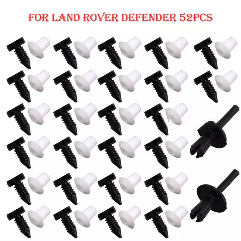 Rivet Moulding Panel Clips Fastener Door For Land Defender Replacement Trims 52Pieces Accessories High Quality