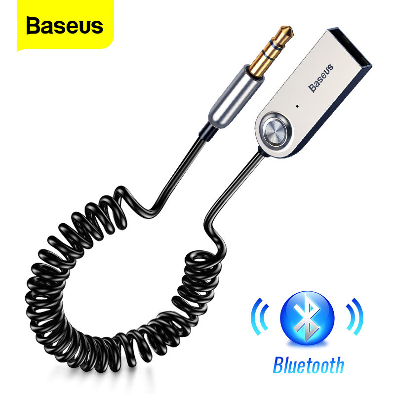 Baseus Aux ตัวแปลงบลูทูธสายต่อพ่วงสำหรับรถยนต์3.5มม.Aux Bluetooth 5.0 4.2 4.0ลำโพงเสียงเครื่องรับสัญญาณเพลง