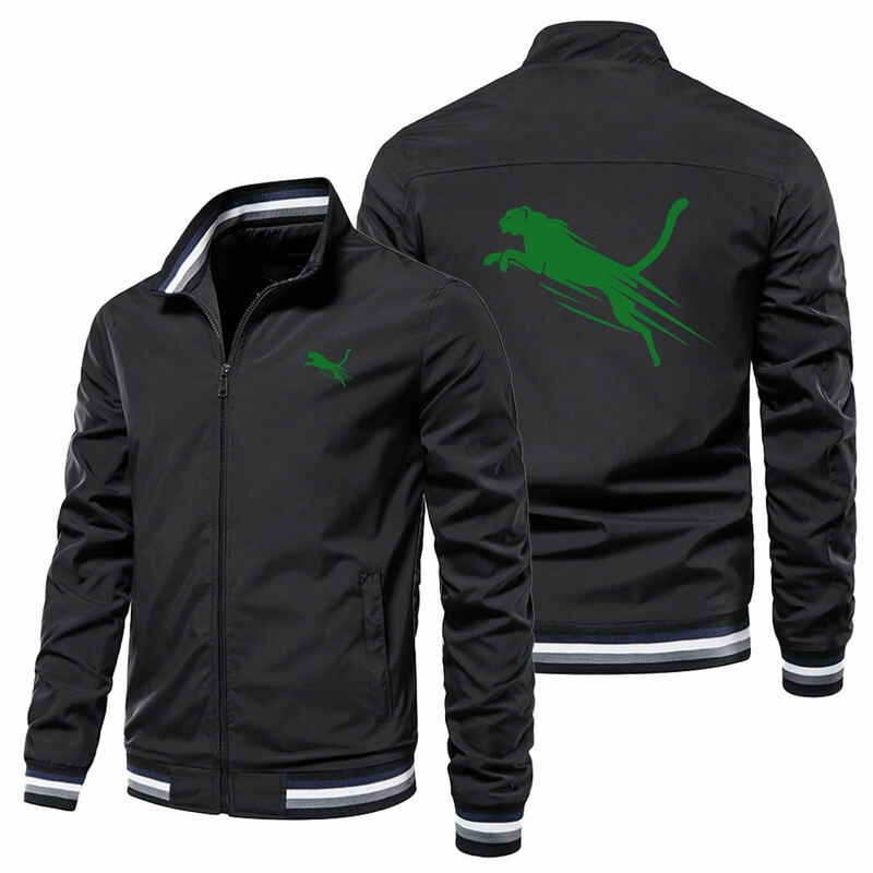 2024 Spring Jacket Men Fashion Zipper Leopard Graphic Letter Printed Y2k Designer Clothes Windbreaker Jacket Men Bomber Jackets