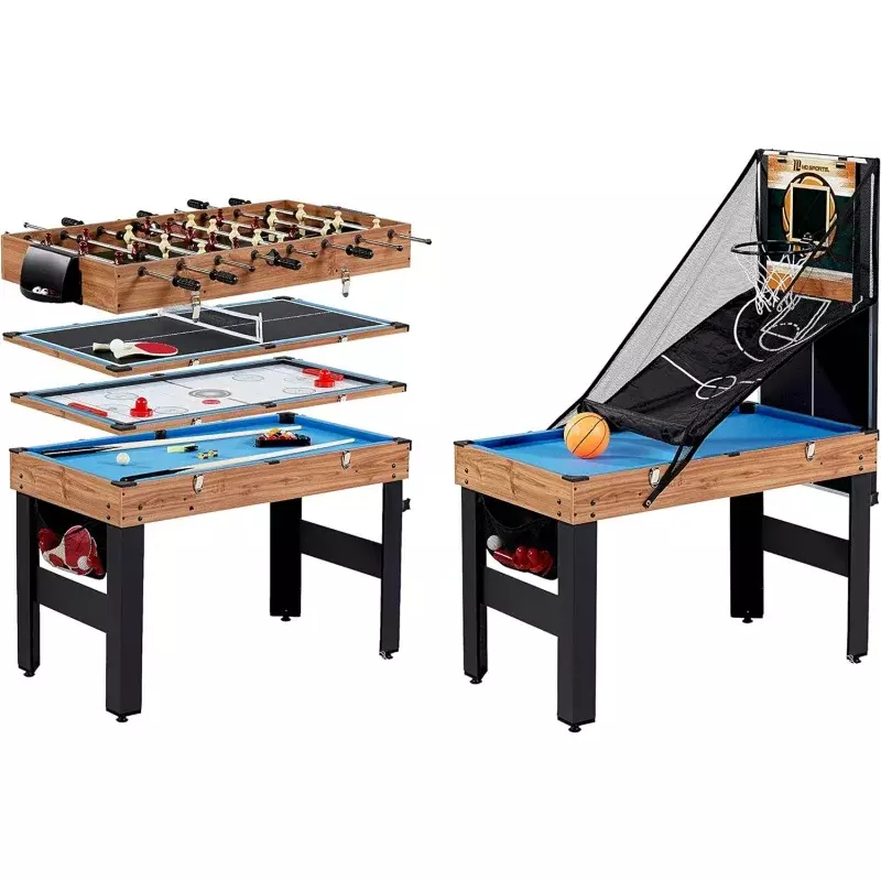 MD Sports-Collection d'arcade de styles multiples, jeux de billard, ping-pong, hockey, basket-ball et baby-foot