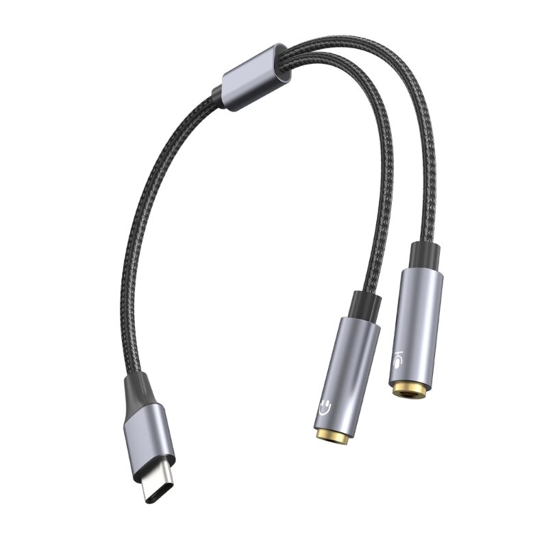 ヘッドセット マイク スプリッター アダプター 3.5mm/USB ヘッドフォン & マイク アダプター ケーブル