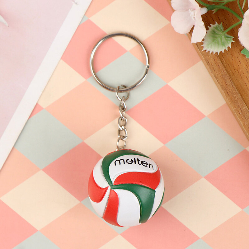 1xFashion PVC Volleyball Keychain Ornaments Business Volleyball Gifts Beach Ball Sport For Players Men Women Key Chain Gift