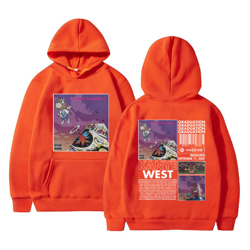 Herfst Winter Heren Hoodies Rapper Kanye West Graduation Print Hoodie Casual Unisex Streetwear Hop Sweatshirt Y 2K Kleding