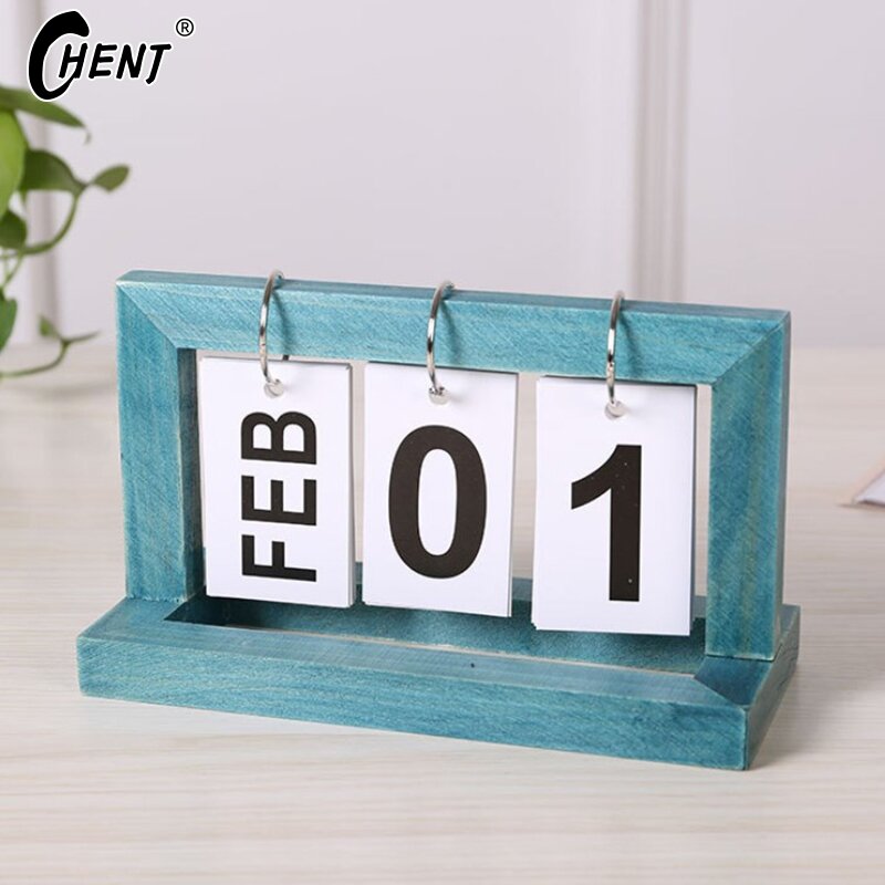 Деревянный винтажный домашний календарь, настольный декоративный календарь, офисные принадлежности, минималистичные украшения