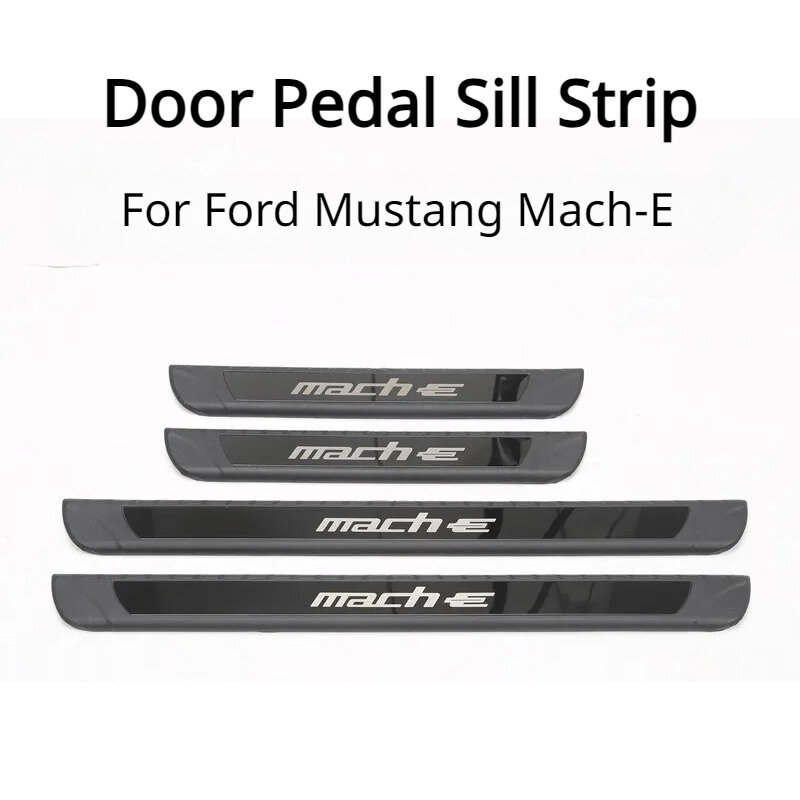 Bande de seuil de pédale de porte pour Ford Mustang Mach-E, barre de seuil externe, autocollants anti-marche, protection, accessoires de voiture, 2021-2023