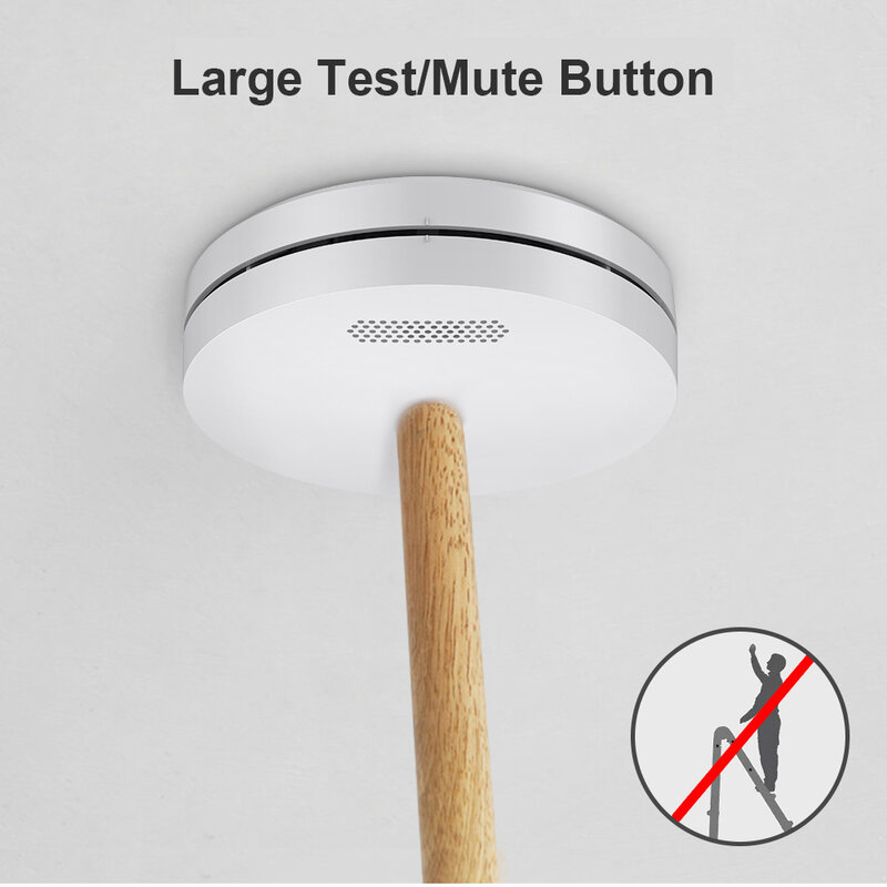 CPVAN Wireless Interlinked Smoke and Heat Detector with 10 Years Battery Life Interconnected Smart Fire and Heat Alarm
