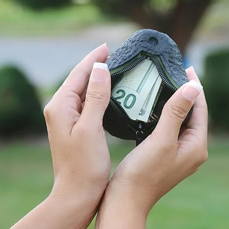 Mini monedero creativo con forma de aguacate para niñas, bolsa de almacenamiento portátil con bolsillo con cremallera, regalo divertido y novedoso