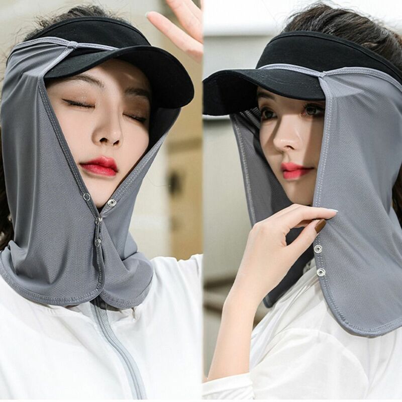 Bufanda de seda con protección UV para el cuello para hombre, mascarilla de protección solar para exteriores, velo Anti-uv, cubierta facial, protector solar