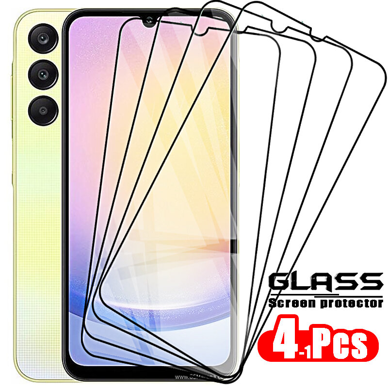 4-1Pcs Tempered Glass for Samsung Galaxy A15 A25 4g A35 A55 5g A05 A05s Screen Protector Protective Glass on A 15 25 35 55 Film