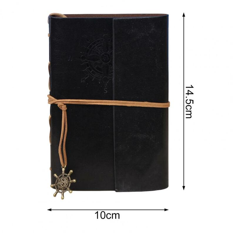 A6 Note Book Retro Spiral Notebook Diary Notepad Thickened Paper with Bandage Pirate Anchors PU Leather Notepad Stationery