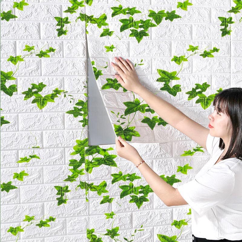 1M Continue 3D Foam Brick Retro Behang Plafond Zelfklevende Achtergrond Home Decor