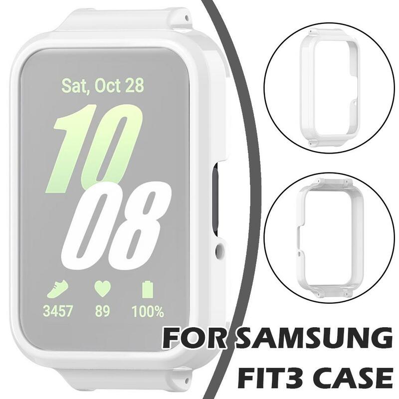 Mat Hoesje Glas Voor Samsung Galaxy Fit 3 Full Cover Screen Protector Harde Pc Bumper Shell Voor Galaxy Fit3 Accessoires