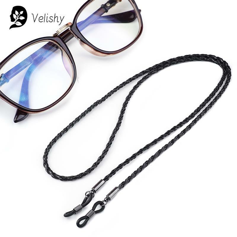 Occhiali da sole Twist spessi occhiali da sole con catena in corda di pelle occhiali intrecciati cinturino per cordino accessori per occhiali antiscivolo per sport all'aria aperta