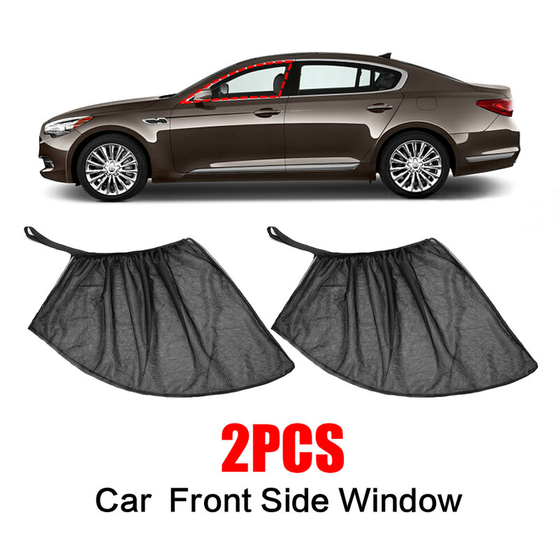 Parasol para ventana lateral de coche, cortina de protección, repelente de mosquitos, red de malla, parasol UV, 1/2 piezas
