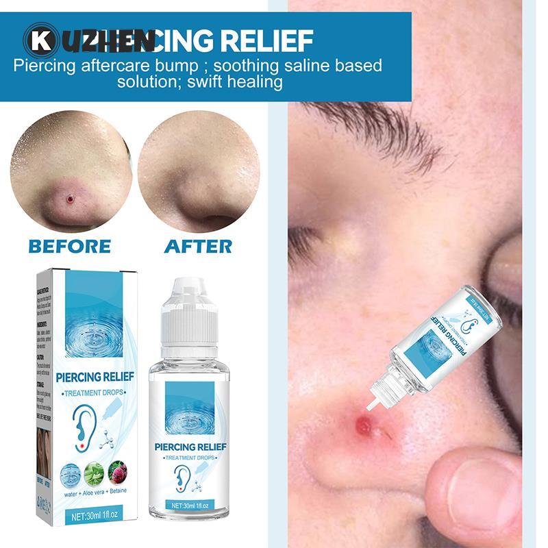 30ml Ear Piercing Care Solution Disinfecting Nose Body Piercer Aftercare Reduce Allergy Portable Safe Formula Cleanser
