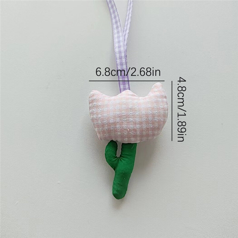 New Tulip Keychain Cute Flower Bag Hanging Bag Pendant Keychain On Backpack Charm Of Mobile Phone Individualization Couple Gift