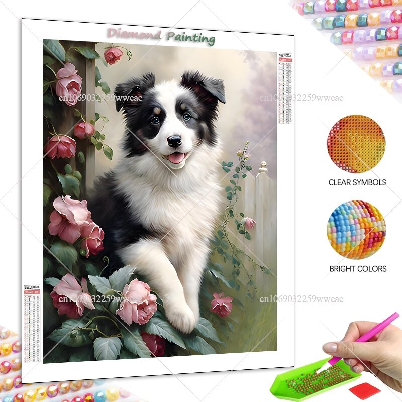 Fai da te pittura diamante cuccioli fiore Labrador Retriever cane pieno quadrato/diamante rotondo ricamo punto croce mosaico decorazioni per la casa