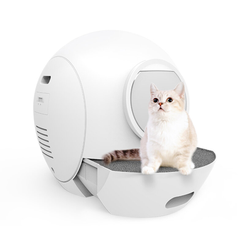 Caixa De Lixeiras De Gato Totalmente Fechada, Auto Limpeza Automática, Banheiro Inteligente, Controle APP Wi-Fi, Quente