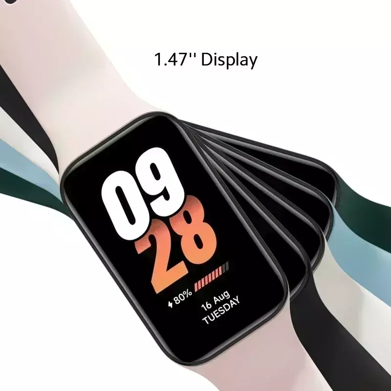 [เวิลด์พรีเมียร์] สมาร์ทแบนด์ Xiaomi รุ่นทั่วโลก8 active 1.47 "5ATM จอแสดงผลกันน้ำวัดอัตราการเต้นของหัวใจ50 + โหมดกีฬา