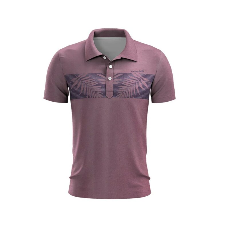Polo de Golf con patrón de mundo vegetal para hombre, camiseta de Golf suave de secado rápido, camiseta de botón de Club de Golf, camiseta de verano