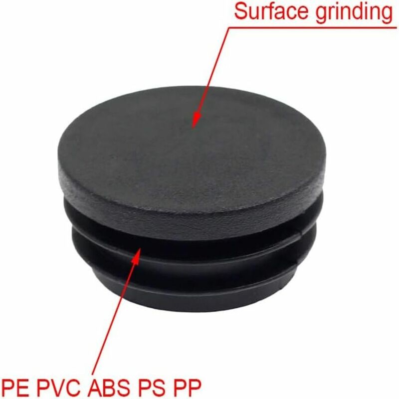 滑り止めの丸いプラスチック製パイププラグ,1インチ,3インチ,4インチ,45mm, 10個