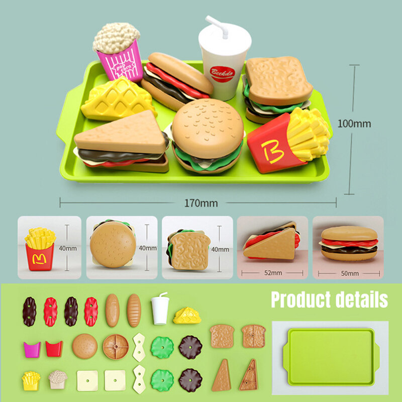 Mini ensemble de jouets de cuisine créatifs, hamburger, hot-dog, maison de jeu de bricolage, nourriture de simulation, kit d'assemblage de cuisine