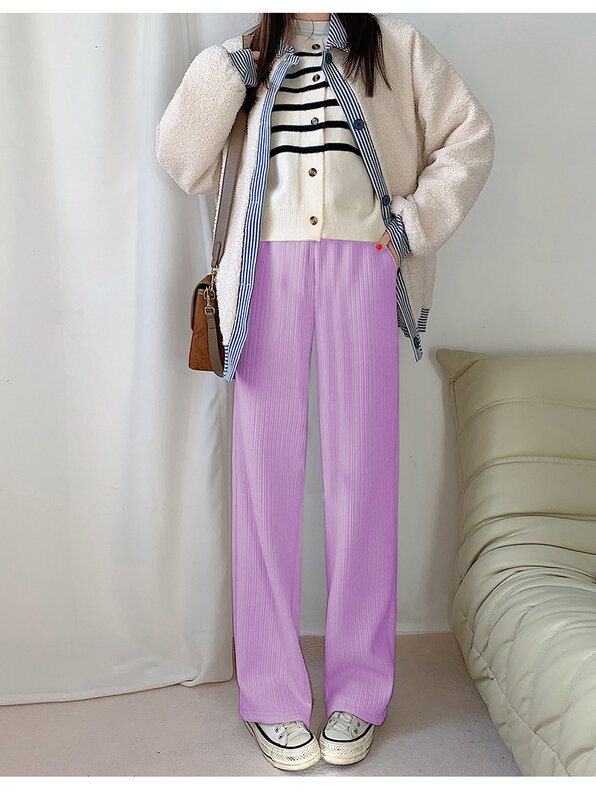 NWT-Pantalones elásticos de cintura alta para mujer, mallas deportivas clásicas de forro polar suave, sensación desnuda, 8 colores, 2024