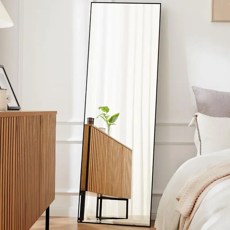 Full Length Mirror 59"x16" Full Body Floor Mirror Standing Hanging or Leaning Against Wall, Tall Wall Mirror