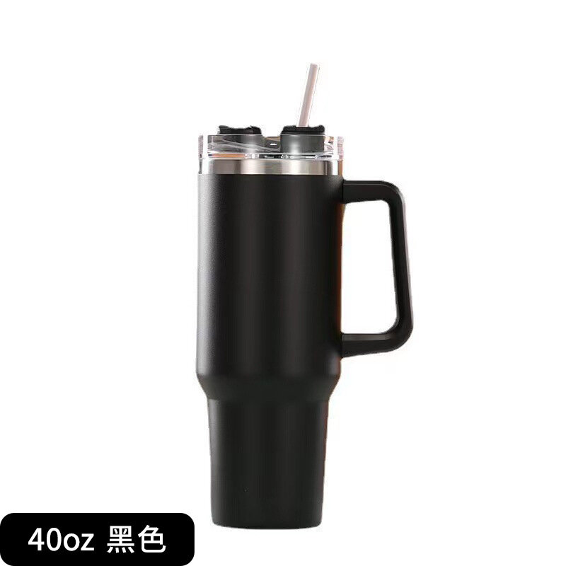 40 OZ Stainless Steel Vacuum Insulated Tumbler Cups With Lids And Straws Handle Straw Leakproof Flip Coffee Mugs Dropshipping