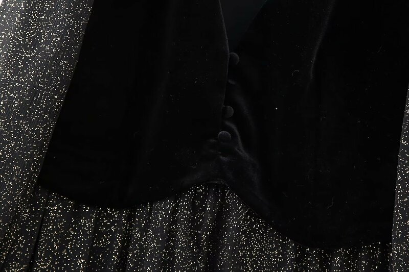 Damska nowa modna kamizelka z styl Patchwork dekoltem w szpic Mini sukienka w stylu Vintage z długim guzik na rękawie sukienki damskie Vestidos Mujer