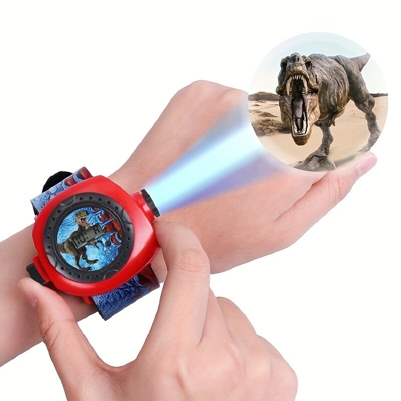 Orologio per proiettore di dinosauri per bambini-24 immagini torcia e orologio-regalo scolastico divertente ed educativo