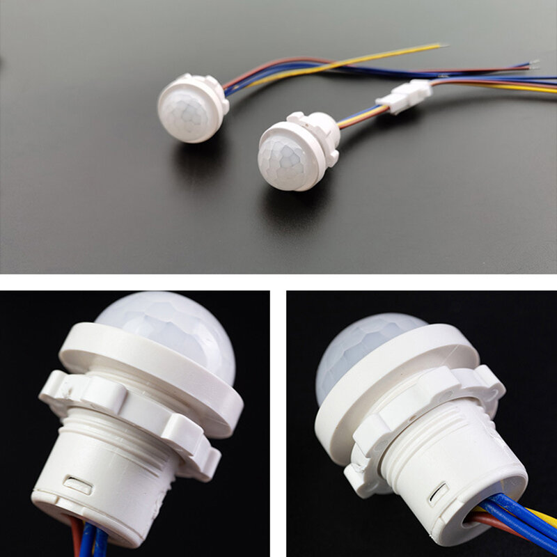 Sensor de movimiento PIR, lámpara de luz LED, interruptor de bombilla, AC110-240V/DC12-24V, lámpara de calle infrarroja inteligente impermeable para exteriores