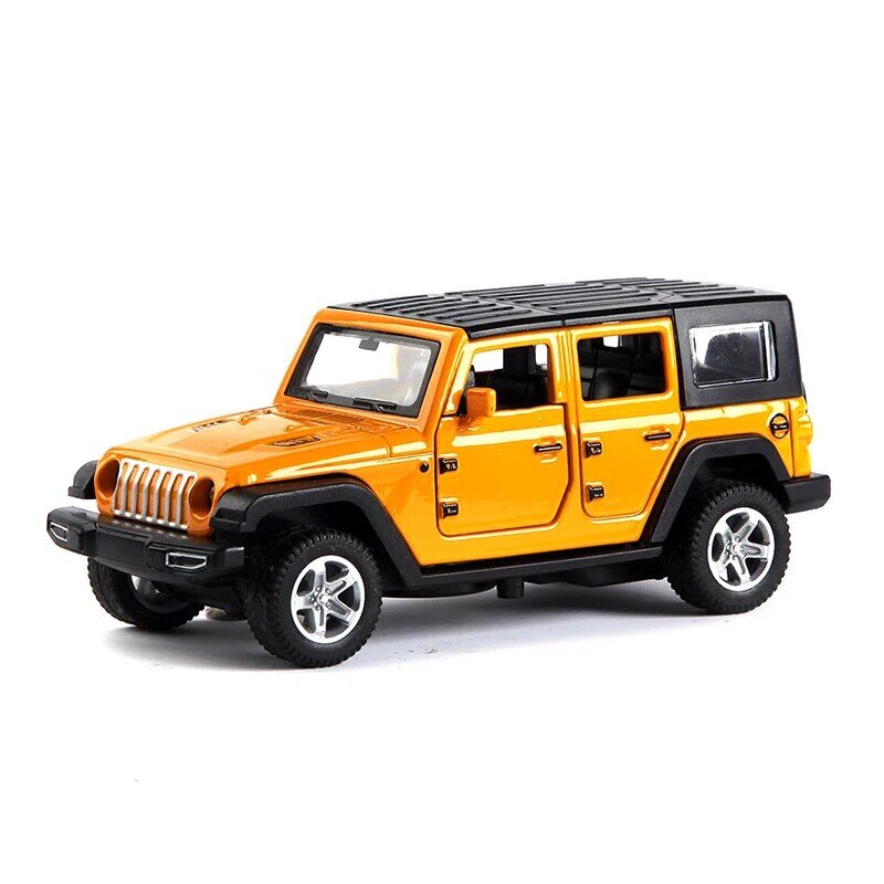 1:36 lega jeep Wrangler modello di auto simulazione fuoristrada tirare indietro decorazione auto ornamenti collezione giocattoli per bambini