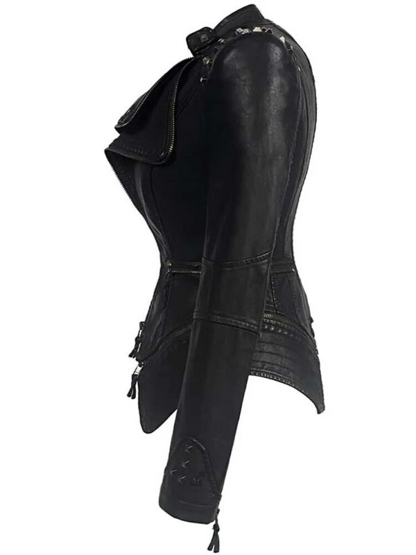 New Fashion Women Smooth Motorcycle Faux Leather Jackets Ladies Long Sleeve Autumn Winter Biker Streetwear Black Coat