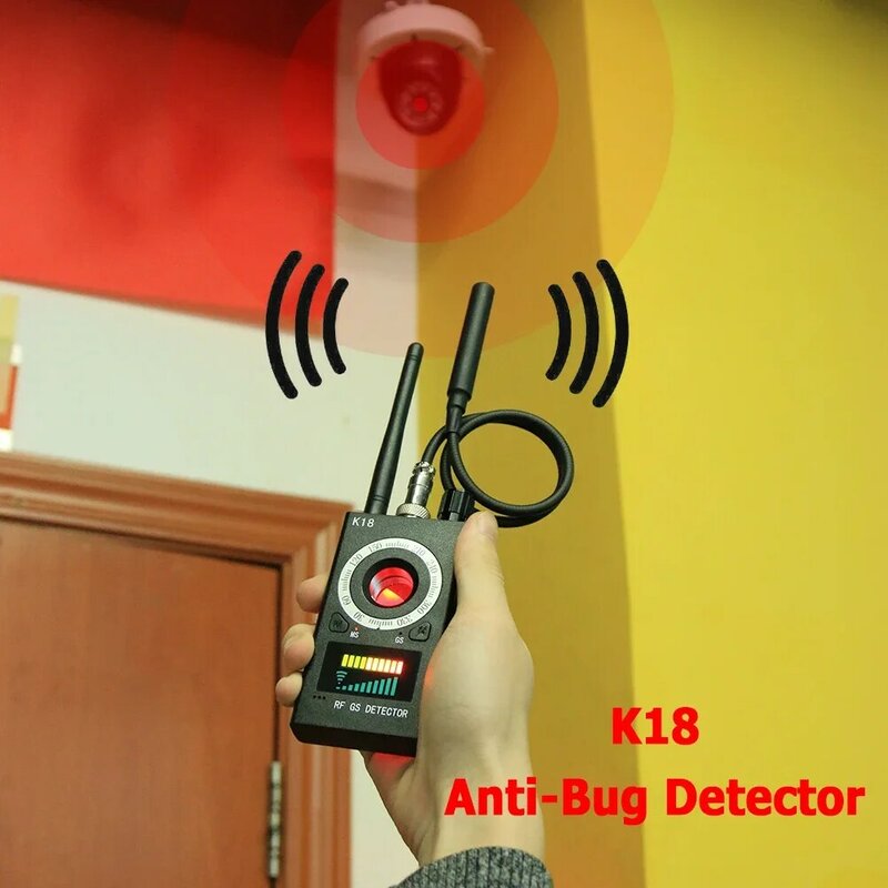 K18ワイヤレス検出カメラ,1mhzから6.5ghz,オーディオ,バグ,GPS信号レンズ,rfトラッカー,検出,多機能,カメラ