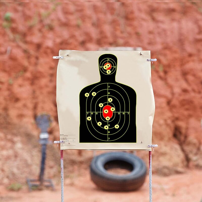 14.5 x 9.5 inch Shooting Targets Highly Visible Paper Targets Reactive Splatter Adhesive Silhouette Range Targets